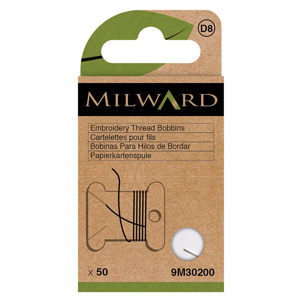 Pack of white paper floss bobbins