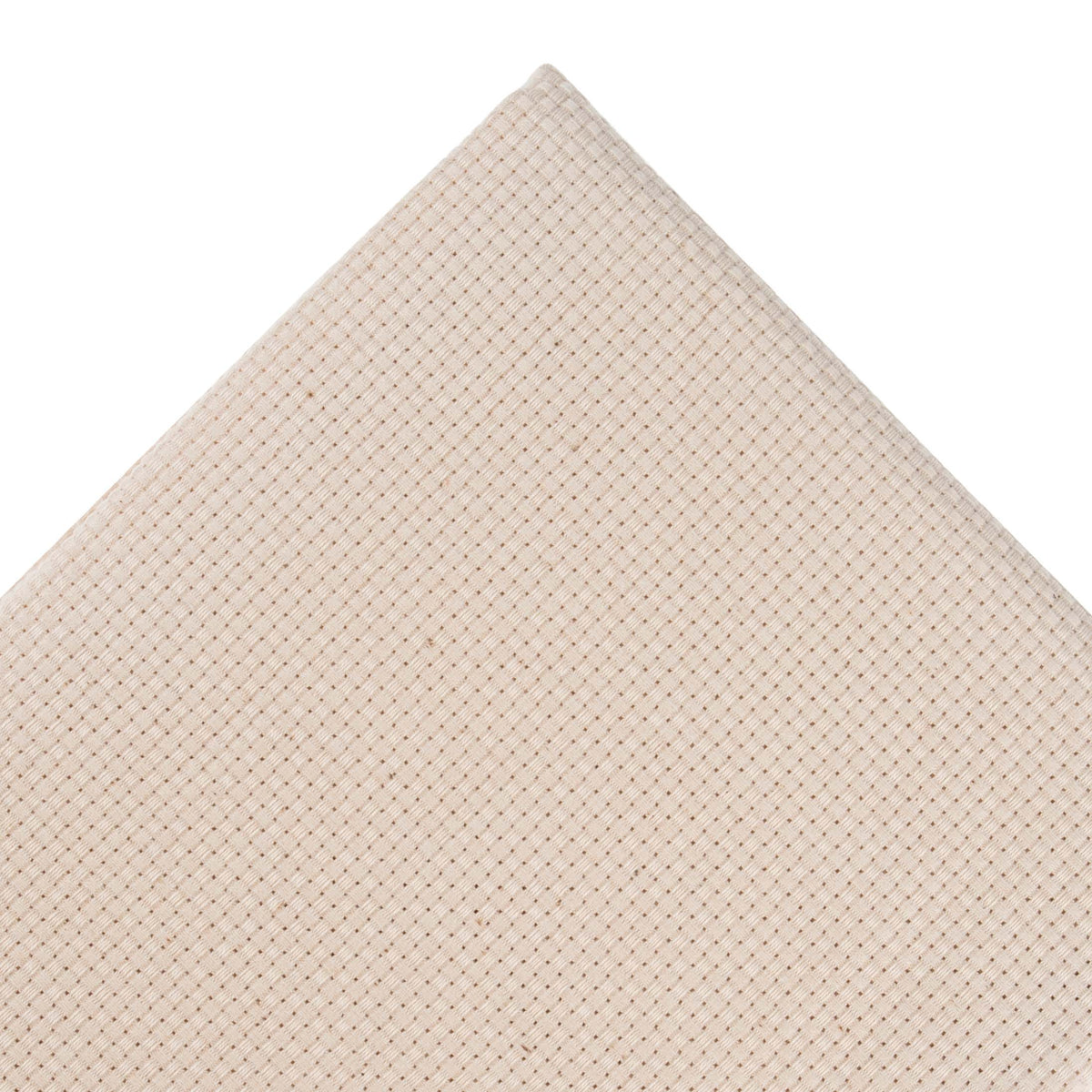 Cream woven cotton punch needle fabric