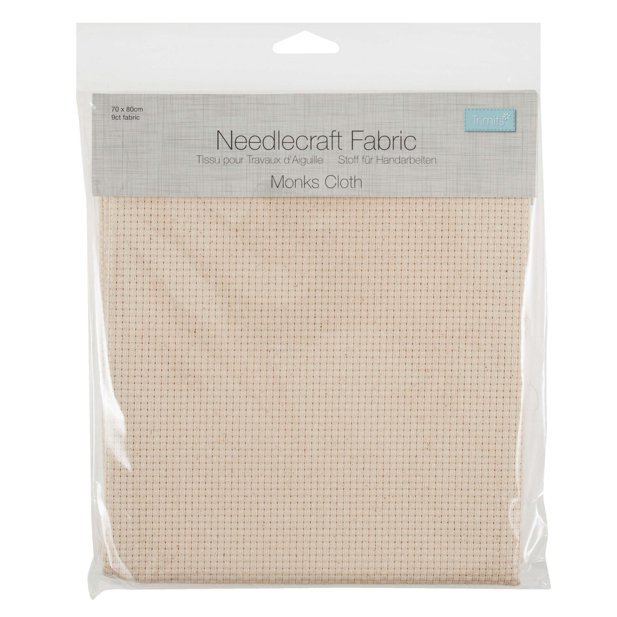 Cream woven cotton punch needle fabric