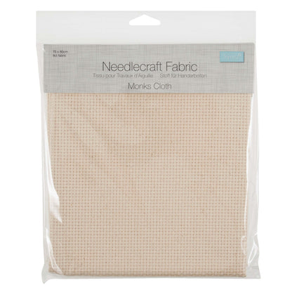 Cream woven cotton punch needle fabric