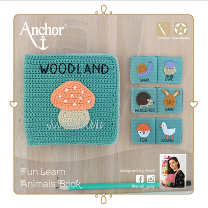 Crocheted animal quiet book from the Anchor kit