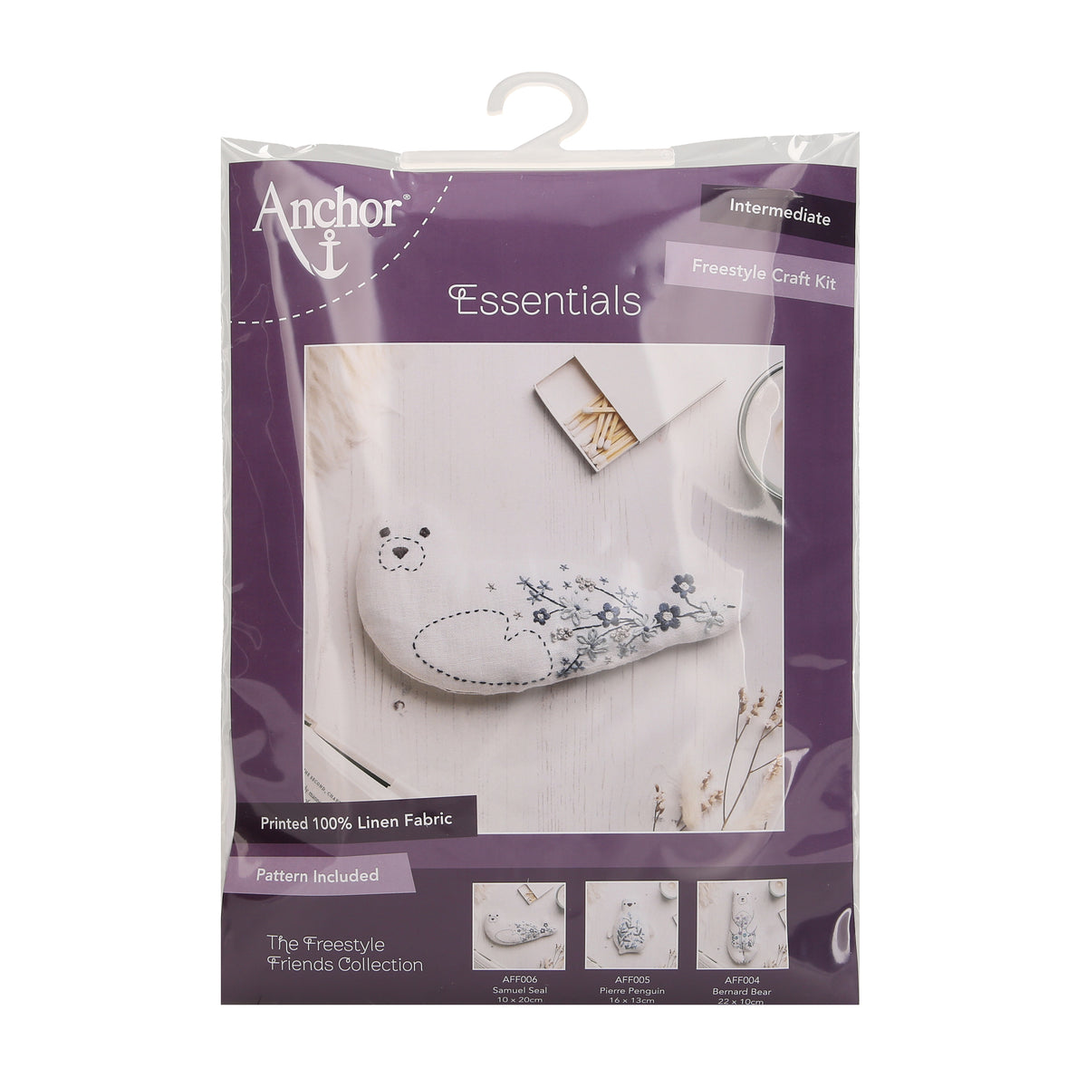 Embroidered stuffed seal from the Anchor Freestyle Friends kit