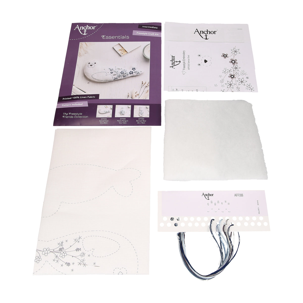 Embroidered stuffed seal from the Anchor Freestyle Friends kit