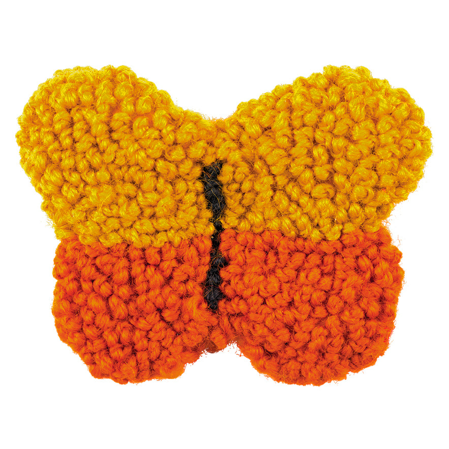 Yellow embroidered butterfly brooch kit by Anchor