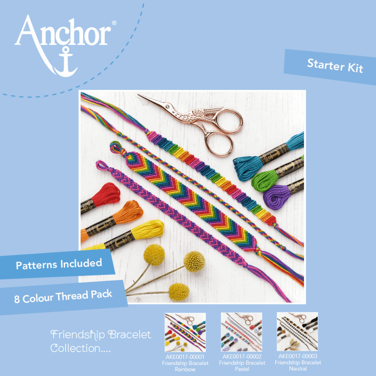 Anchor Friendship Bracelet Kit - Rainbow