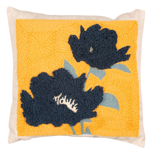 Floral punch needle cushion made with Anchor wool