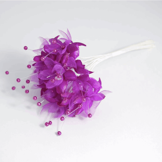 Plum Babys Breath Artificial Flower Stems with Pearls (Pack of 12 Stems)