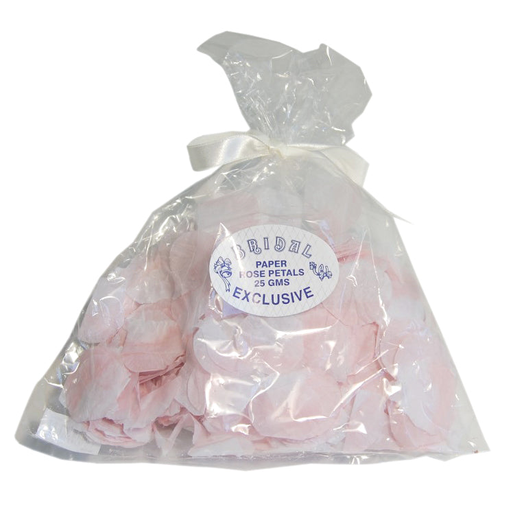 Bag of white and pink rose petals