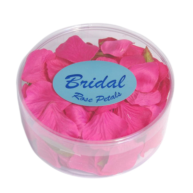 Box of hot pink artificial rose petals