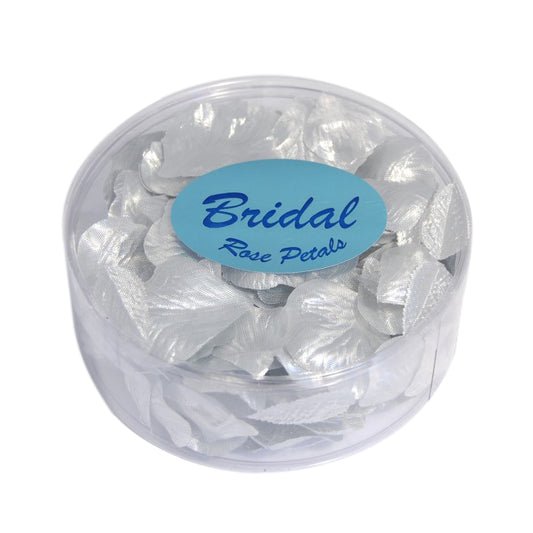 Metallic Silver fabric rose petals