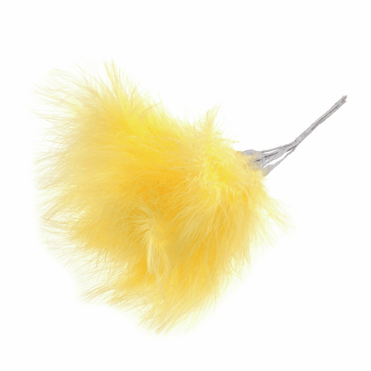 Yellow Fluff Feathers (Pack of 6)