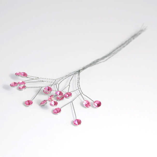 Pink diamante 3 stem picks