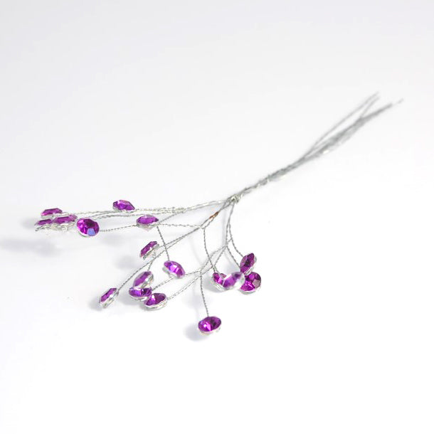 Purple diamante 3 stem picks
