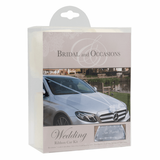 Ivory Tulle Wedding Ribbon Car Kit