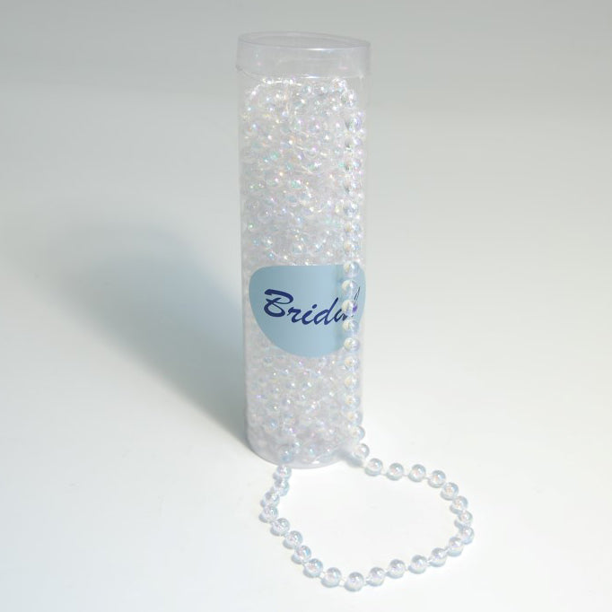 Iridescent clear 8mm pearl bead chain