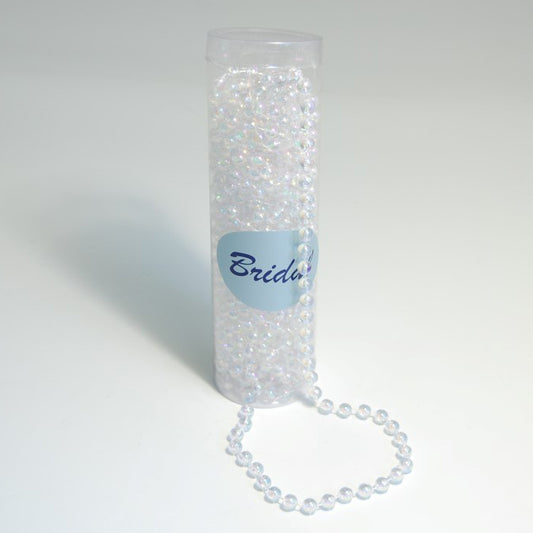 Iridescent clear 8mm pearl bead chain