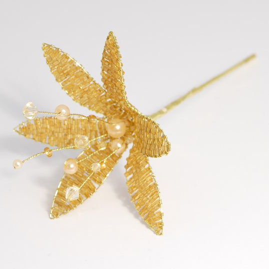 Gold crystal flower pick