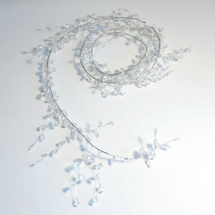 Strand of iridescent and clear jewel garland