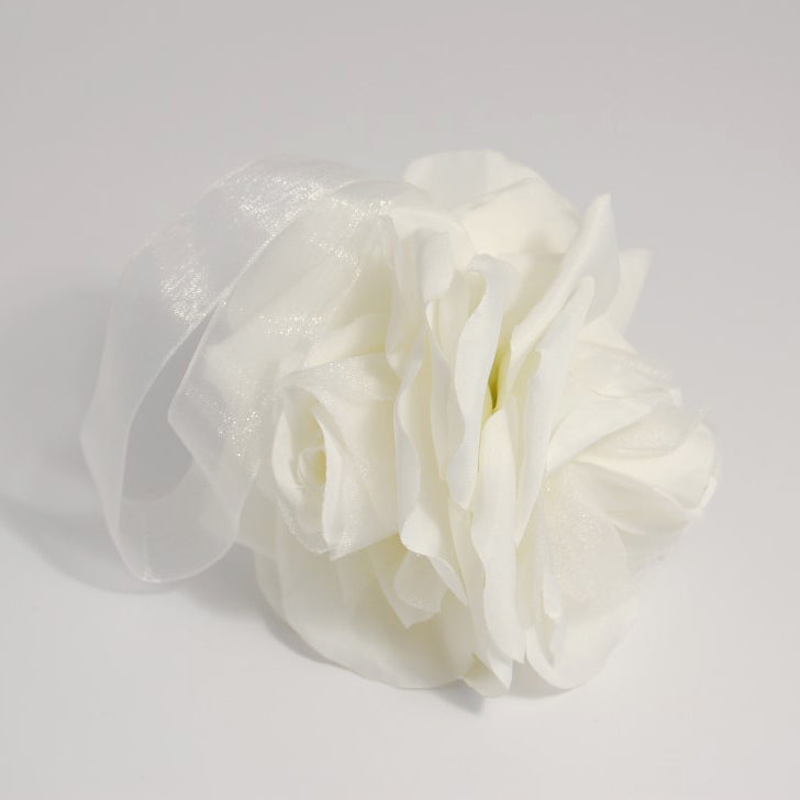 White organza rose flower ball