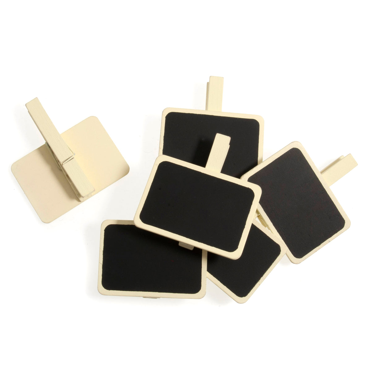 Ivory rectangle place card board clips