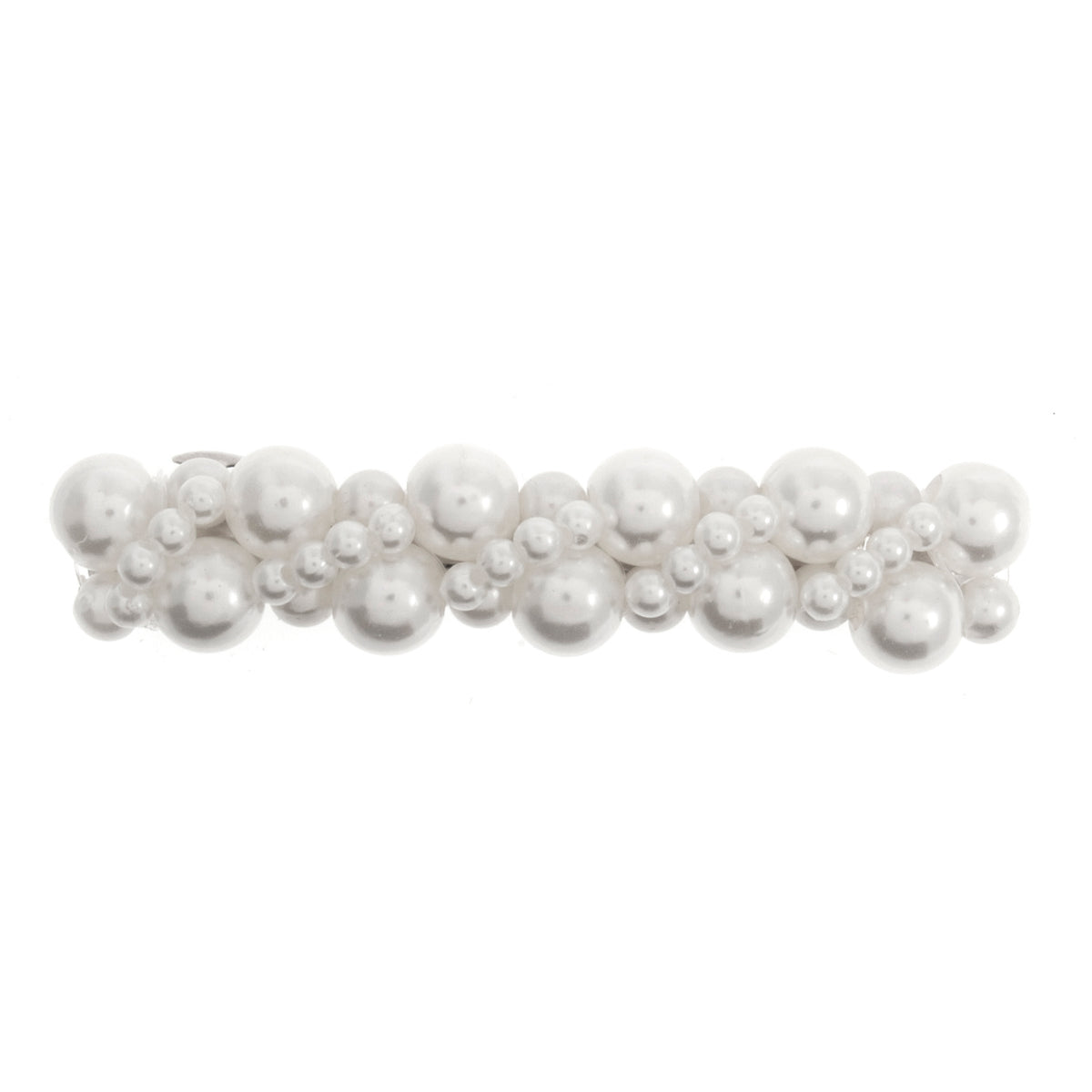 White beaded hair spring clip