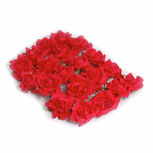 Red Paper Rose Heads - 3.4cm (Pack of 20)