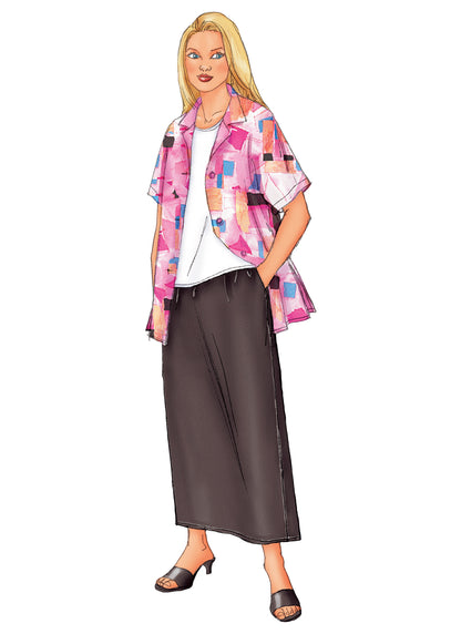 Butterick B3039 sewing pattern envelope showing a loose shirt