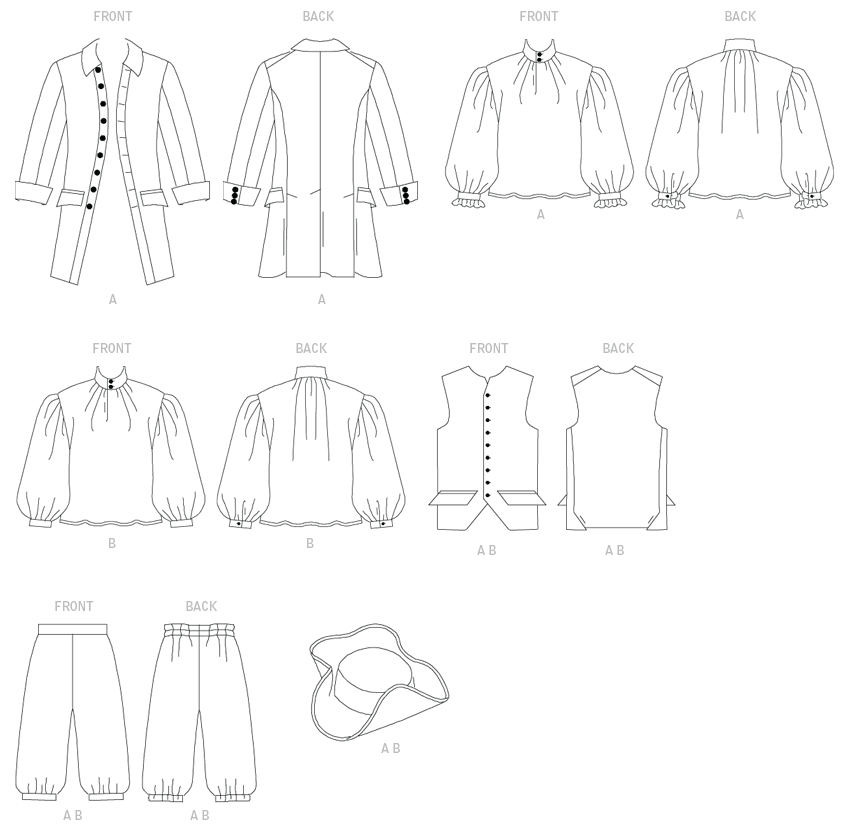 Butterick B3072 sewing pattern envelope showing a costume coat