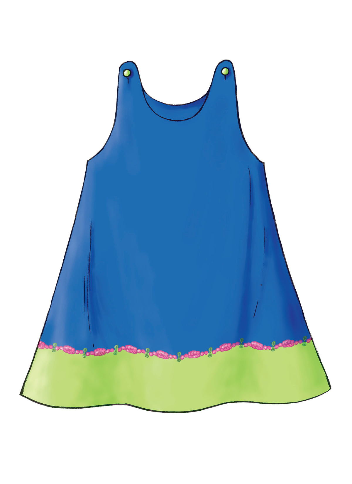 Butterick B3772 sewing pattern envelope showing the toddler dress designs
