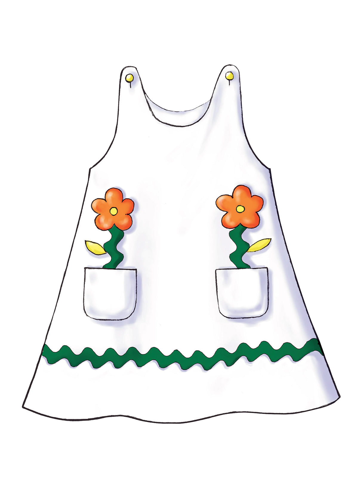 Butterick B3772 sewing pattern envelope showing the toddler dress designs