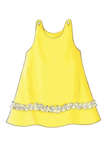 Butterick B3772 sewing pattern envelope showing the toddler dress designs