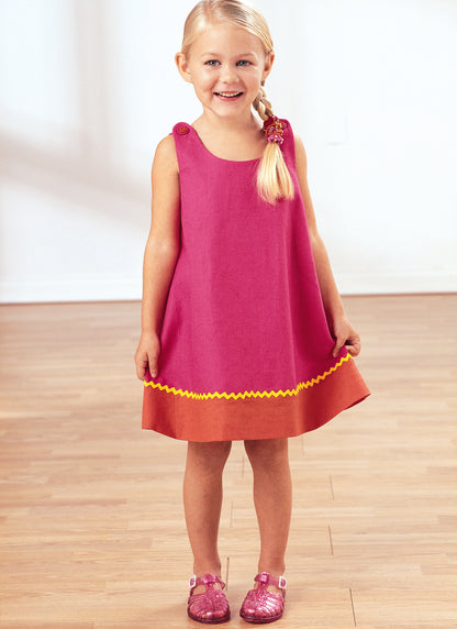 Butterick B3772 sewing pattern envelope showing the toddler dress designs