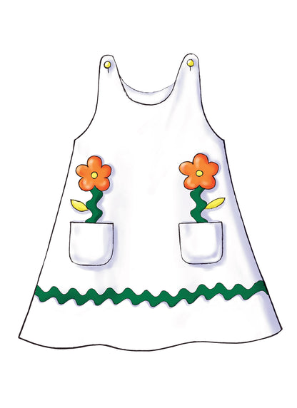Butterick B3772 sewing pattern envelope showing the toddler dress designs