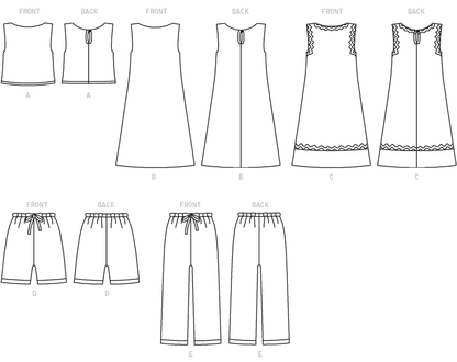 Butterick B3860 sewing pattern envelope showing the girls' top & dress designs