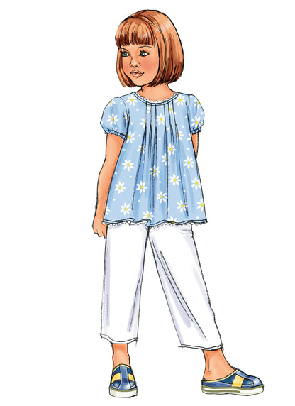 Butterick B4176 sewing pattern envelope showing the children's top & dress designs