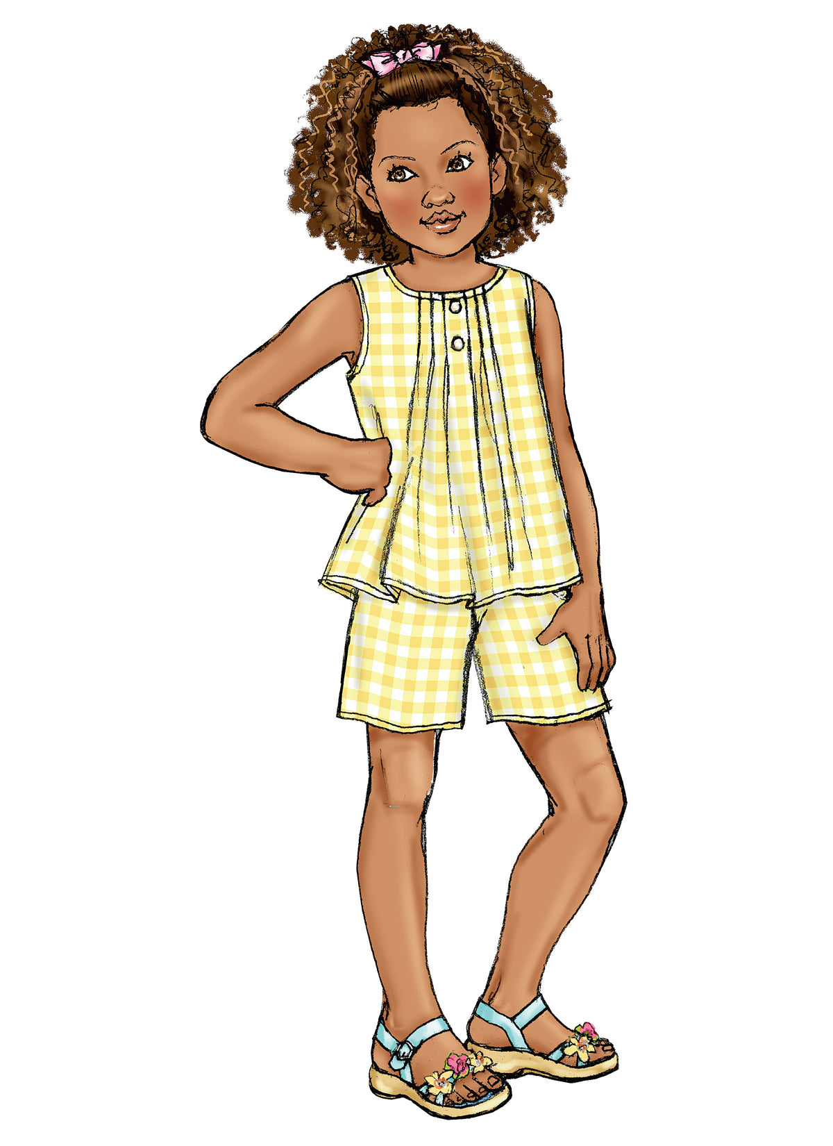 Butterick B4176 sewing pattern envelope showing the children's top & dress designs