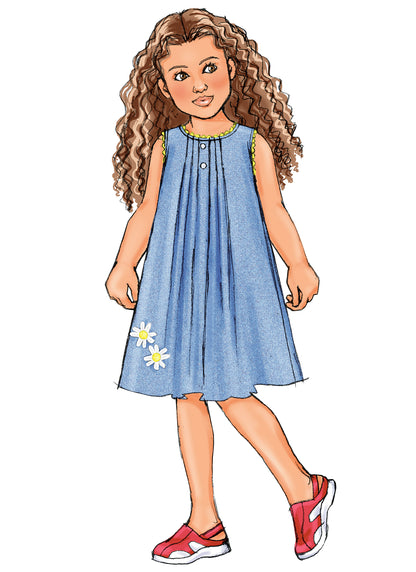 Butterick B4176 sewing pattern envelope showing the children's top & dress designs