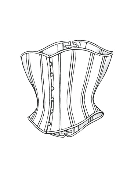 Butterick B4254 sewing pattern envelope showing the corset & stays costume designs