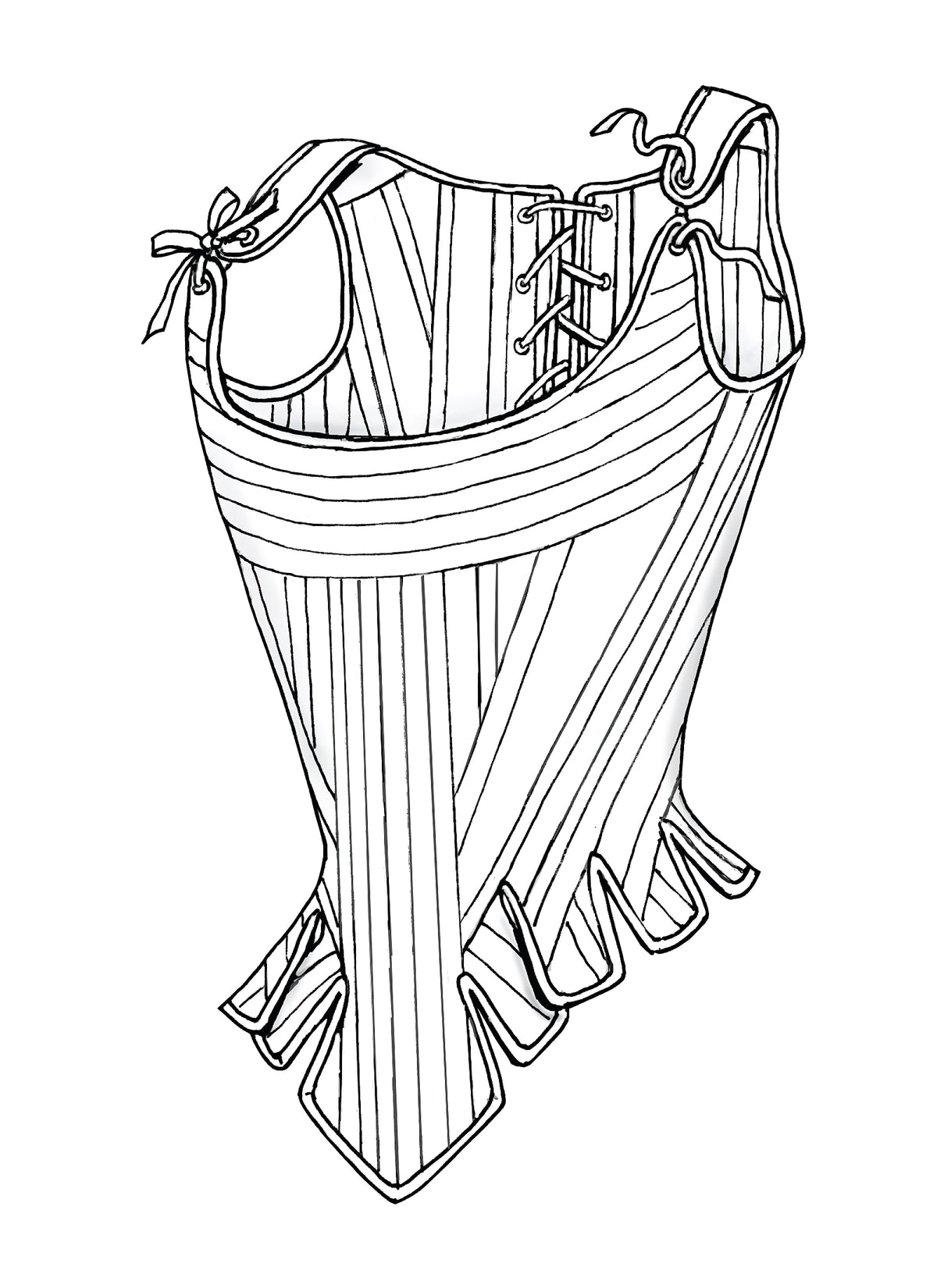 Butterick B4254 sewing pattern envelope showing the corset & stays costume designs