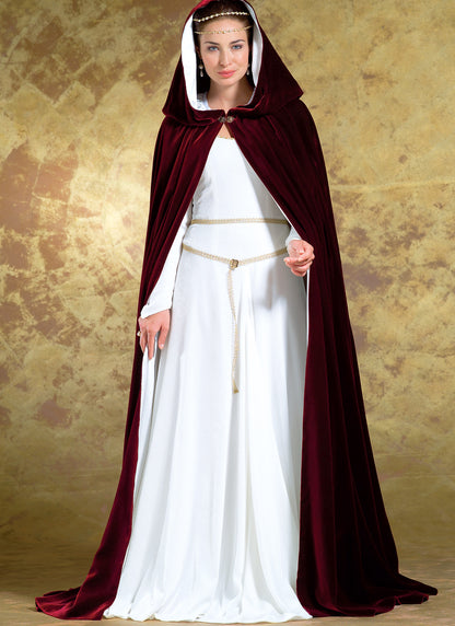 Butterick B4377 sewing pattern envelope showing the hooded cape costume designs