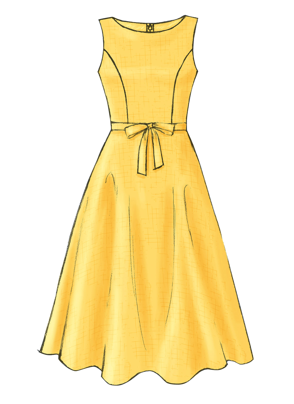 Butterick B4443 sewing pattern envelope showing the fitted bodice dress designs