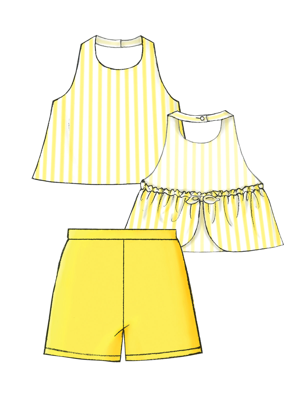 Butterick B4503 sewing pattern envelope showing the children's halter top designs
