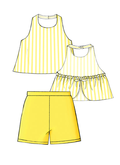 Butterick B4503 sewing pattern envelope showing the children's halter top designs