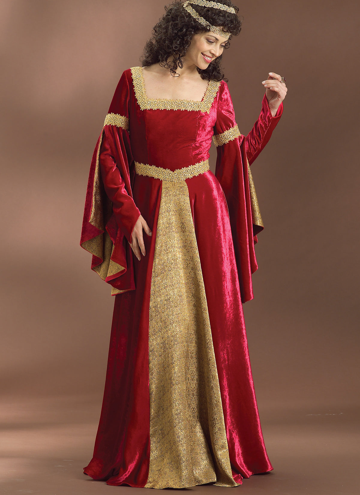 Butterick B4571 sewing pattern envelope showing the floor-length gown costume designs