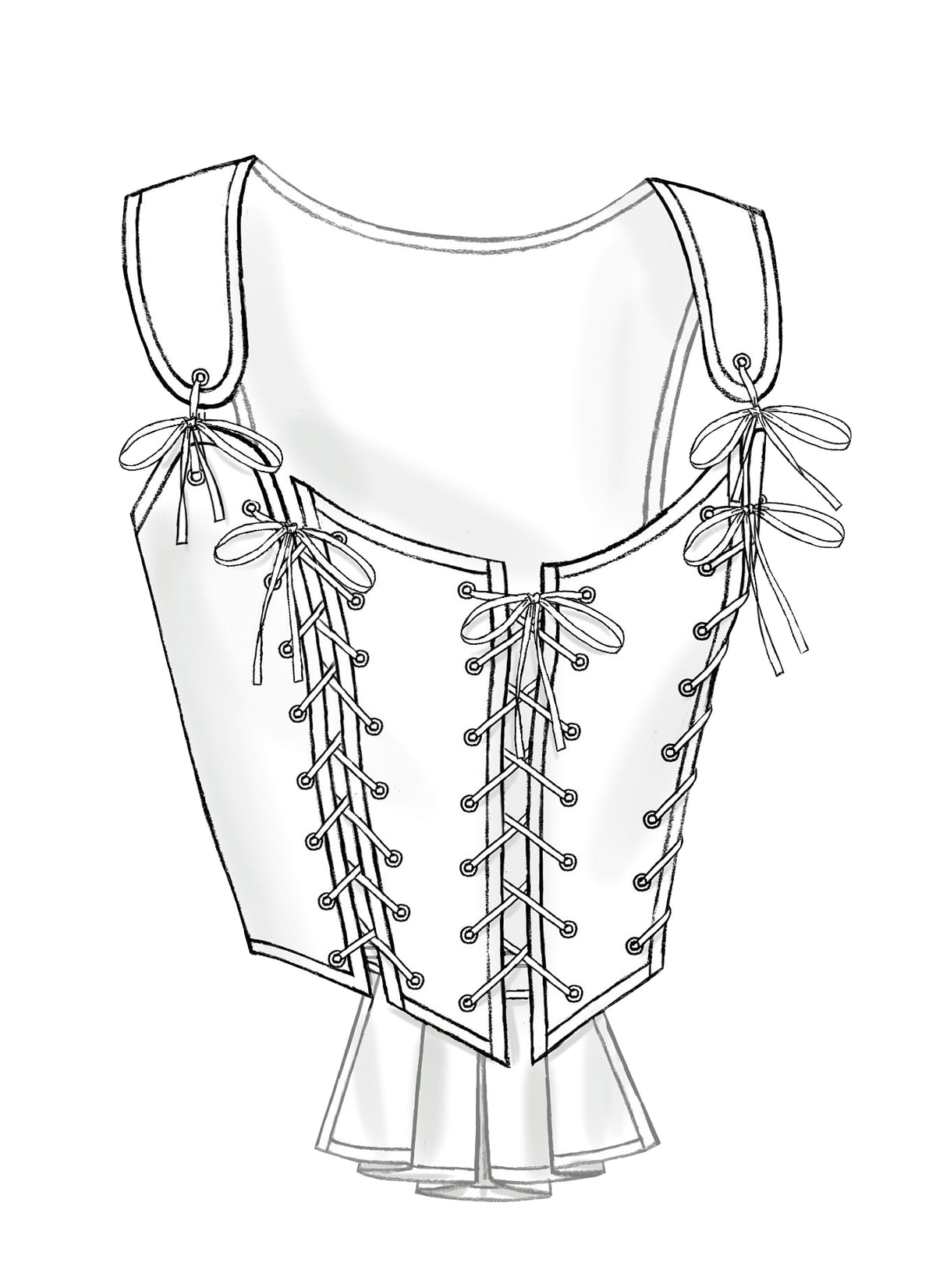 Butterick B4669 sewing pattern envelope showing the corset costume designs