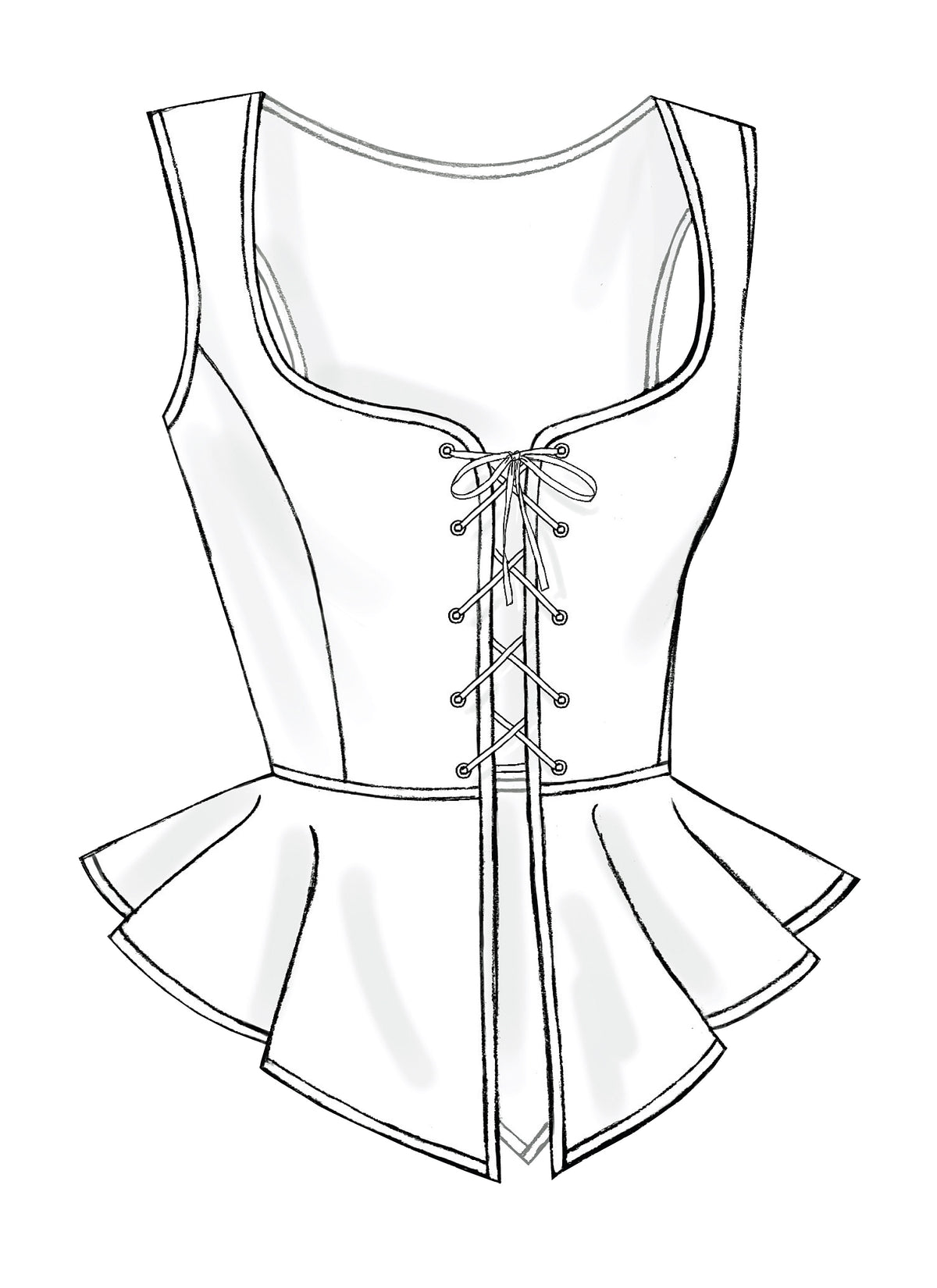 Butterick B4669 sewing pattern envelope showing the corset costume designs