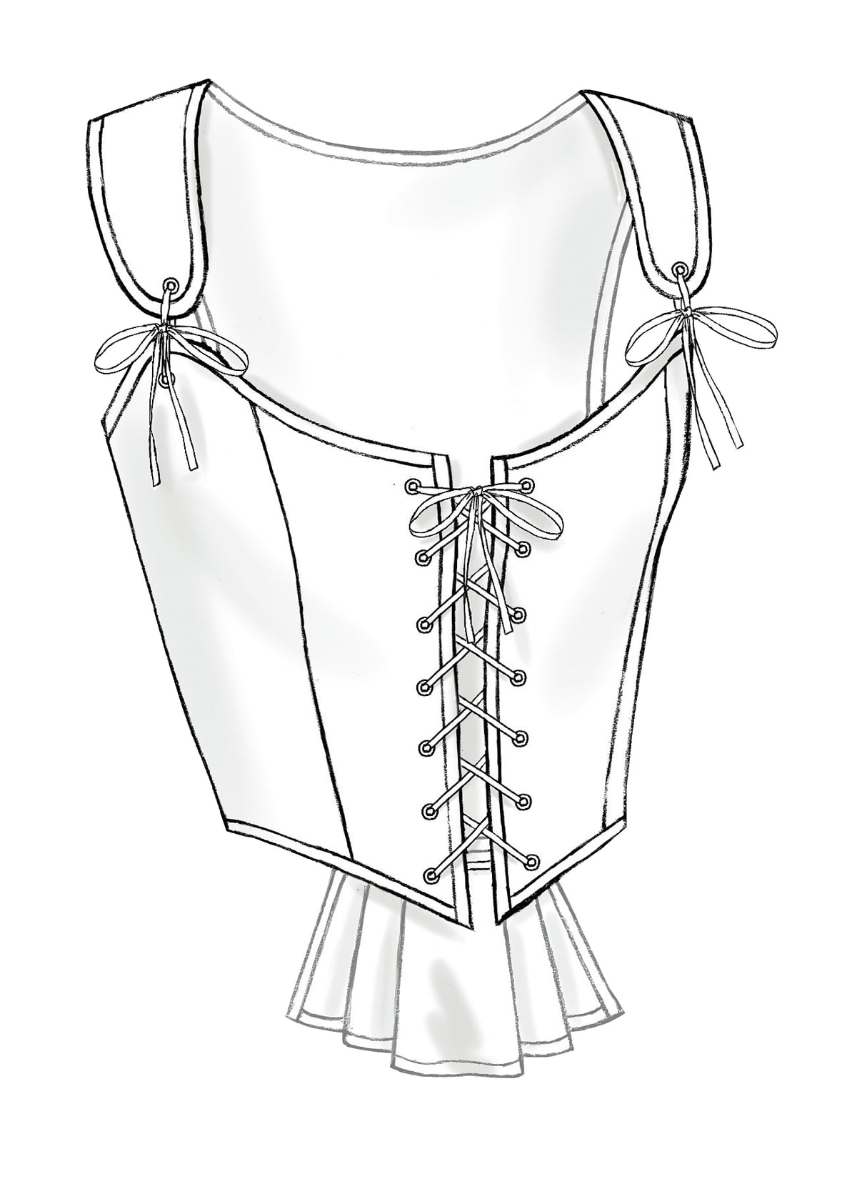 Butterick B4669 sewing pattern envelope showing the corset costume designs