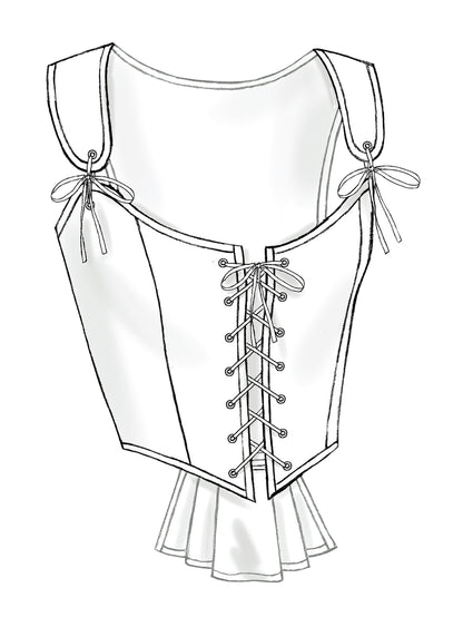 Butterick B4669 sewing pattern envelope showing the corset costume designs