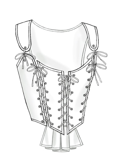 Butterick B4669 sewing pattern envelope showing the corset costume designs