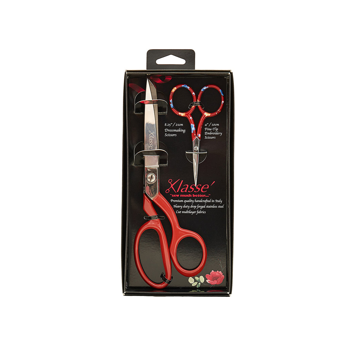 Klasse dressmaking shears and small embroidery scissors in a gift box
